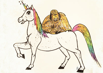 Orangutan Riding a Unicorn T-Shirt